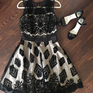 Black/nude cocktail dress